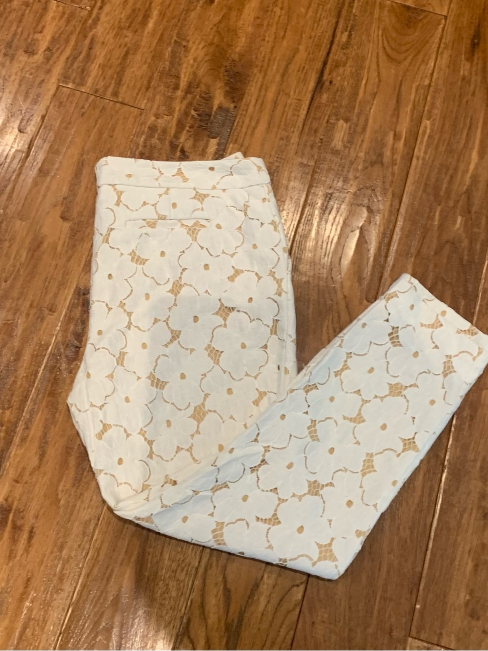 ECI New York White Floral Lace Pants